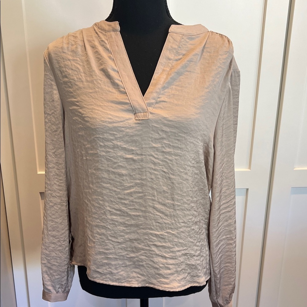 Calvin Klein Jeans Light Tan V-Neck Blouse Size S